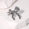 Anillo de acero inoxidable con lazo dulce de moda simple transfronteriza, estilo nicho femenino ins, anillo de dedo abierto que no se desvanece