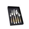 Vajilla de Acero Inoxidable 410 Amazon Estrella Diamante Cuchillo Occidental, Tenedor y Cuchara Juego de Cuatro Piezas Cuchillo para Bistec Engrosado, Tenedor y Cuchara de Té