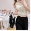 Spice Girls Pure Want Tira Borde de Encaje Temperamento Espalda Hermosa Ropa Interior Exterior con Almohadilla en el Pecho Chaleco Top Base Delgado Mujer