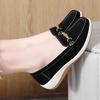 Zapatos Casuales de Mujer de Suela Gruesa Estilo Nuevo de Primavera Mocasines Antideslizantes de Moda Zapatos para Mamás Zapatos Antivellón Zapatos Planos de Una Sola Capa para Mujer