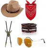 Accesorios de Disfraz de Vaquero Occidental de Halloween Transfronterizo Kit de Vaquero Occidental para Fiesta Disco Hippie