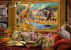 1000 Pintura al Óleo Animal Viajero Espacial Paisaje Mar Egeo Pintura al Óleo Decoración Rompecabezas de Papel para Adultos Fuente Transfronteriza
