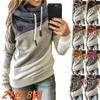 2025 Amazon Wish Exportación Transfronteriza Europea y Americana Otoño e Invierno Nuevo Ropa de Mujer Sudadera Holgada de Felpa con Capucha Empalmada