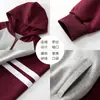 Estudantes do Ensino Médio e Fundamental Primavera e Outono Tops de Uniforme de Beisebol com Capuz Uniformes Escolares Meninos e Meninas Roupas Esportivas Datas Vermelho Azul Marinho Norte e Grande Pertence