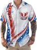 Camisa Havaiana Plus Size Transfronteiriça Manga Curta Verão Novo Masculino Gola Reversível Cardigan Casual Estampa Digital 3D
