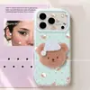 Adecuado para funda de iPhone 17 Pro Max, diseño nuevo y creativo, oso divertido de gorro de dormir verde menta