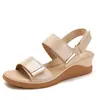Sandalias Romanas de Moda con Plataforma para Mujer, Nuevas, Punta Abierta, Velcro, Decoración Metálica, Suela Gruesa Antideslizante, Zapatos Casuales 2507-3