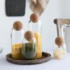 Garrafa de vidro de alto teor de borosilicato Rolha sem chumbo Latas de chá de flores seladas Garrafa de tempero de cozinha doméstica Garrafa de armazenamento de grãos