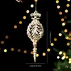 Ciervo de Navidad Pequeños Adornos Colgantes de Copo de Nieve Navideño Oro Plata Exquisitos Cascabeles de Ciervo Hojas de Arce Venta al por Mayor