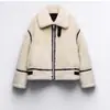 Transfronterizo Casual Transfronterizo 20 Piel Integrada Abrigo de Otoño e Invierno Original 23 Forro Polar Suministro Lana de Cordero Ropa de Mujer Estilo Z