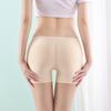 Calça boxer feminina sem costura de cintura baixa, fina, respirável, com enchimento de bumbum falso, modeladora de quadril, alta elasticidade, almofada de algodão natural