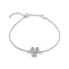 Collar de plata esterlina S925 con concha plateada, cadena de clavícula de trébol con microdiamantes, estilo frío japonés y coreano, colgante de lujo ligero estilo celebridad de internet