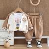 Ropa deportiva informal de primavera para bebés, nuevo estilo 2025, traje de béisbol de dibujos animados atractivo de primavera y otoño para niños, de tres piezas, de moda