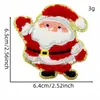 Parche bordado para toalla con borde dorado navideño, decoración festiva de muñeco de nieve y reno para ropa y bolsos, parche termoadhesivo, parche bordado por computadora