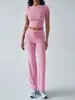 2025 Europeu e Americano Novo Transfronteiriço Feminino Primavera e Verão Elegante Cor Pura Gola Redonda Casual Moda Terno Calças de Manga Curta