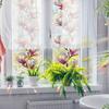 Xc9049 Láser Colorido Geométrico Magnolia Embellecimiento del Hogar Decoración Puerta y Ventana de Vidrio Pegatina Electrostática para Ventana Comercio Exterior Venta al por Mayor