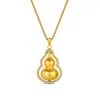 Collar Colgante Vajra Calabaza Diamante Chapado en Oro de 24 Quilates Color Oro Arena Cadena de Clavícula Apilada de Gama Alta para Mujer
