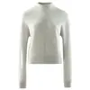 Exquisito suave y pegajoso~Cremallera invisible semiabierta de cachemir para mujer con cuello alto, capa base suave y pegajosa, suéter de punto, capa base, otoño e invierno