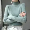 Camiseta básica de cuello alto para mujer con abrigo otoño e invierno Suéter interior de manga larga nuevo combinable suéter ajustado