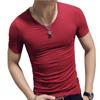 2025 Verano Blanco Puro para Hombre Slim Cuello Redondo Manga Corta Camiseta Color Sólido Más Fácil de Combinar Manga Corta Slim Camiseta Básica al Por Mayor