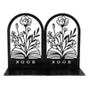Estantería de escritorio de metal gruesa con patrón floral lindo para almacenamiento de libros, clip para libros estilo papelería, soporte para libros de escritorio transfronterizo de Amazon