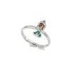 Anillo abierto de la serie Princesa creativa de circonita colorida microincrustada transfronteriza europea y americana para mujer, moda simple, anillo de animal pequeño