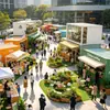 Tiendas contenedor, atracciones turísticas de moda, calles comerciales, cafeterías, tiendas de té de burbujas y puestos móviles en contenedores.
