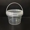 Cubo de plástico redondo cuadrado portátil 2L transparente grado alimenticio PP cubo de yogur 1L cubo de arroz engrosado especificaciones de juguete ordenadas