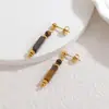 Pendientes Milad de Estilo Vintage Cilíndricos con Borlas Ins Celebridad de Internet Moda Europea y Americana Pendientes que No se Desvanecen Lujo Ligero Sensación de Alta Gama