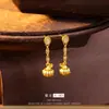 Pendientes de calabaza Junjia iguales método antiguo incrustados con taladro moissanita pendientes de oro pendientes de calabaza largos venta al por mayor mujer