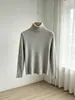 Novo Suéter de Malha Gola Alta Cor Sólida Feminino de Outono, Camisa Básica Slim Fit, Top Interno de Manga Longa, Direto da Fábrica