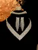 Conjunto Transfronteiriço Estilo Europeu e Americano Joias Zircônia de Vidro Festa de Casamento Colar Brincos Vestido Clavícula Noturna