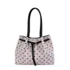 Diseño único, bolso tote de lunares retro, nueva colección otoño 2026, bolso de hombro de moda con detalle de hebilla de cinturón, bolso de axila