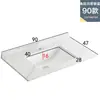 Gabinete de Baño Cerámico de Pared con Cubierta Semi-Empotrada, Lavabo Único Integrado con Placa de Roca para Lavado de Baño y Lavado de Manos