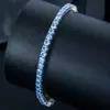 Pulseira de tênis europeia e americana transfronteiriça de 3MM joia masculina prata de lei S925 cravejada com moissanita presente para namorado joia legal e bonita
