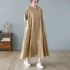 Fotos reales de la camisa vestido holgada de estilo coreano, talla grande, para el otoño de 2026, vestido casual hasta la rodilla, camisa y camisola babydoll