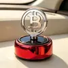 Perfume para Coche con Energía Solar, Adorno Giratorio de Moneda de Oro, Fragancia para Coche de Larga Duración, Decoración Interior de Coche Bitcoin, Tablero