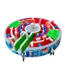 Laberinto circular inflable con estampado temático, fabricante directo para carnavales familiares y fondos populares para sitios de camping