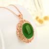 Colgante de Jade Verde en Forma de Huevo Estilo Coreano Jade Hetian Colgante Hueco de Oro Colgante Verde Espinaca Colgante de Jade