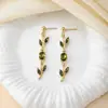 Pendientes de Hoja y Pétalo Estilo Europeo y Americano Más Vendidos Transfronterizos, Pendientes de Lujo Ligero de Hoja y Tulipán de Moda al por Mayor