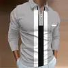 Camisa polo masculina 2026 transfronteiriça manga longa estilo europeu e americano gola dobrável moda slim fit tamanho europeu vestuário masculino