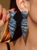 Dia dos Namorados Estilo Quente Coração de Pêssego Strass Super Brilhante Brincos de Coração para Mulheres Acessível Luxo Brincos High-End Brincos