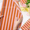 Papel de Seda Rayado Naranja Wx398 17g Papel de Regalo Dulces a Prueba de Humedad Tira de Papel Decorativo Papel Perlado
