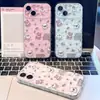 Aplicable a iPhone 18 Azul Rosa Estampado de Leopardo Gato Oso Funda de Teléfono Apple 17 Pro Max Dibujos Animados Lindo Transparente Funda 15