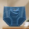 Ropa interior nueva para mujer sexy de talle medio transpirable sin costuras de seda de hielo satinada talla grande que contrae el abdomen levanta caderas shorts triangulares para mujer cabeza