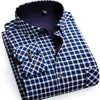 Camisas Cálidas Genuinas al por Mayor para Hombres de Mediana Edad en Otoño e Invierno, Ropa de Papá Holgada y sin Planchar, Camisas de Terciopelo Engrosadas de una Sola Pieza