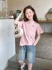 Playeras Bordadas de Manga Corta para Niños, Camisetas de Moda para Niñas Estilo Celebridad de Internet, Ropa de Manga Corta para Niños Mayores, Nuevos Estilos de Verano 2025 para Niñas
