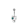 Nuevo Anillo de Ombligo con Cruz de Diamante Estilo Europeo y Americano Anillo de Ombligo con Colgante de Búho Personalizado Joyería de Piercing para Mujeres