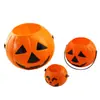 Linterna de Calabaza de Halloween Portátil Tarro de Dulces de Calabaza Accesorios para Actuaciones Infantiles Cubo de Calabaza Luminoso Decoraciones con Tapa
