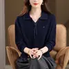 Outono Inverno 2026 Novo Estilo Coreano Primavera Outono Cor Sólida Manga Longa Tricô Solto Camada Base Casual Suéter Elegante Top Feminino